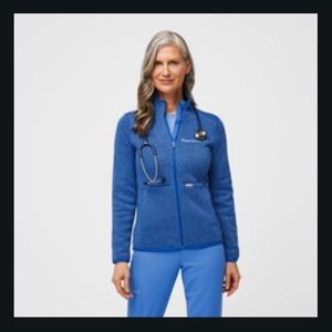 FIGS Capri Blue On-Shift Sweater Knit Jacket